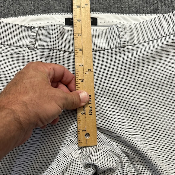 Banana Republic Sloan Womens Pants Size 0 White Black Grid Dot Textured Low Rise - Picture 3 of 11
